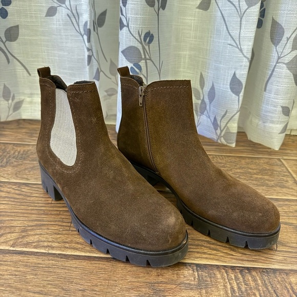 Gabor Chocolate Suede Ankle Booties - Picture 1 of 8